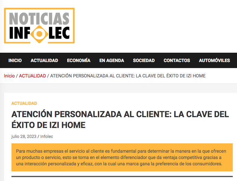 Izi Home se caracteriza por brindar una atención personalizada al cliente
